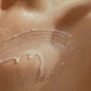 Dewy serum swatch on warm skin — LA LUMÉA